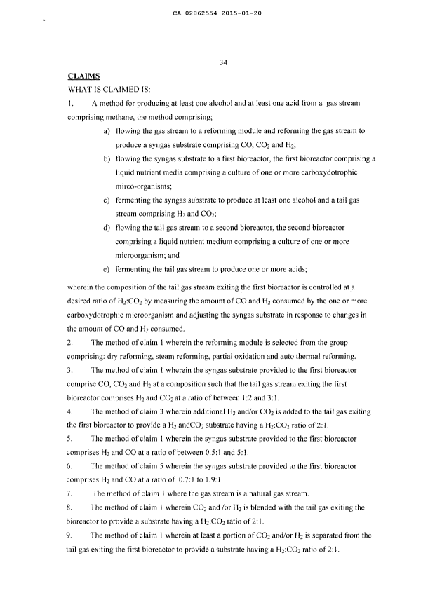 Document de brevet canadien 2862554. Revendications 20141220. Image 1 de 2