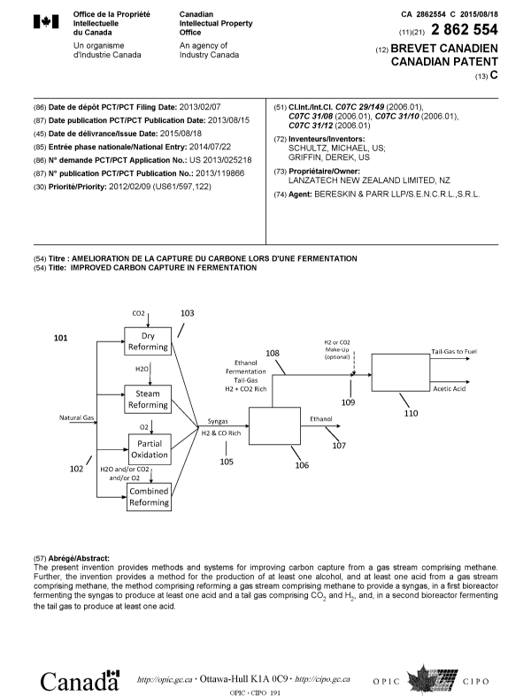 Document de brevet canadien 2862554. Page couverture 20141223. Image 1 de 1