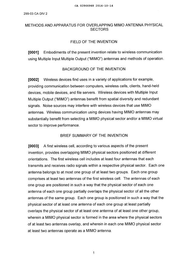 Canadian Patent Document 2866948. Description 20141014. Image 1 of 20