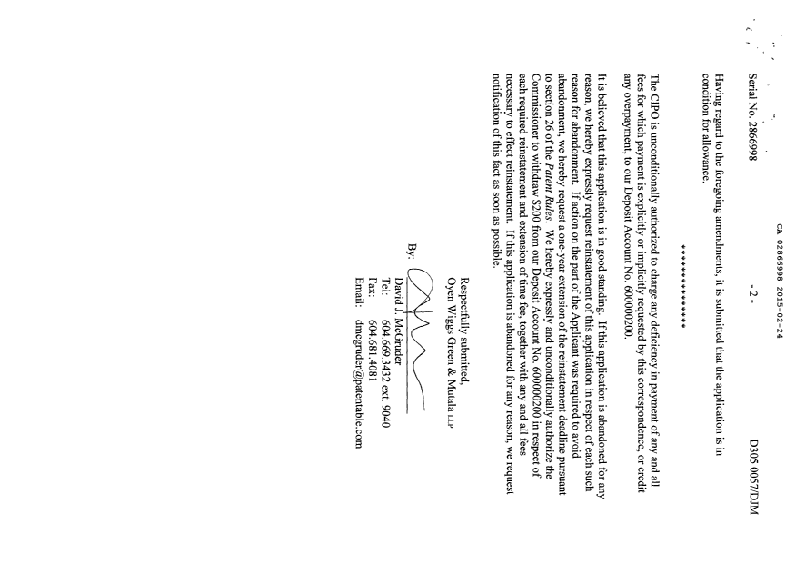 Document de brevet canadien 2866998. Poursuite-Amendment 20141224. Image 2 de 4