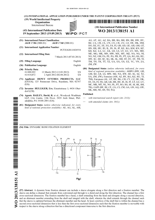 Document de brevet canadien 2867269. Abrégé 20140912. Image 1 de 1