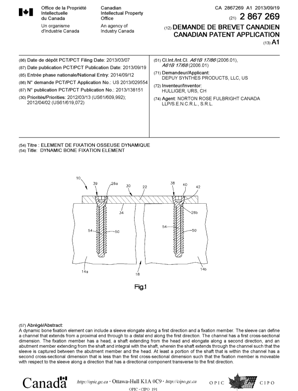 Document de brevet canadien 2867269. Page couverture 20141217. Image 1 de 1