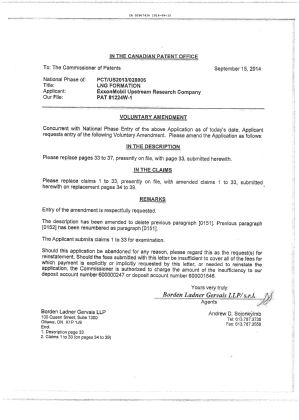 Canadian Patent Document 2867436. Prosecution-Amendment 20140915. Image 1 of 8