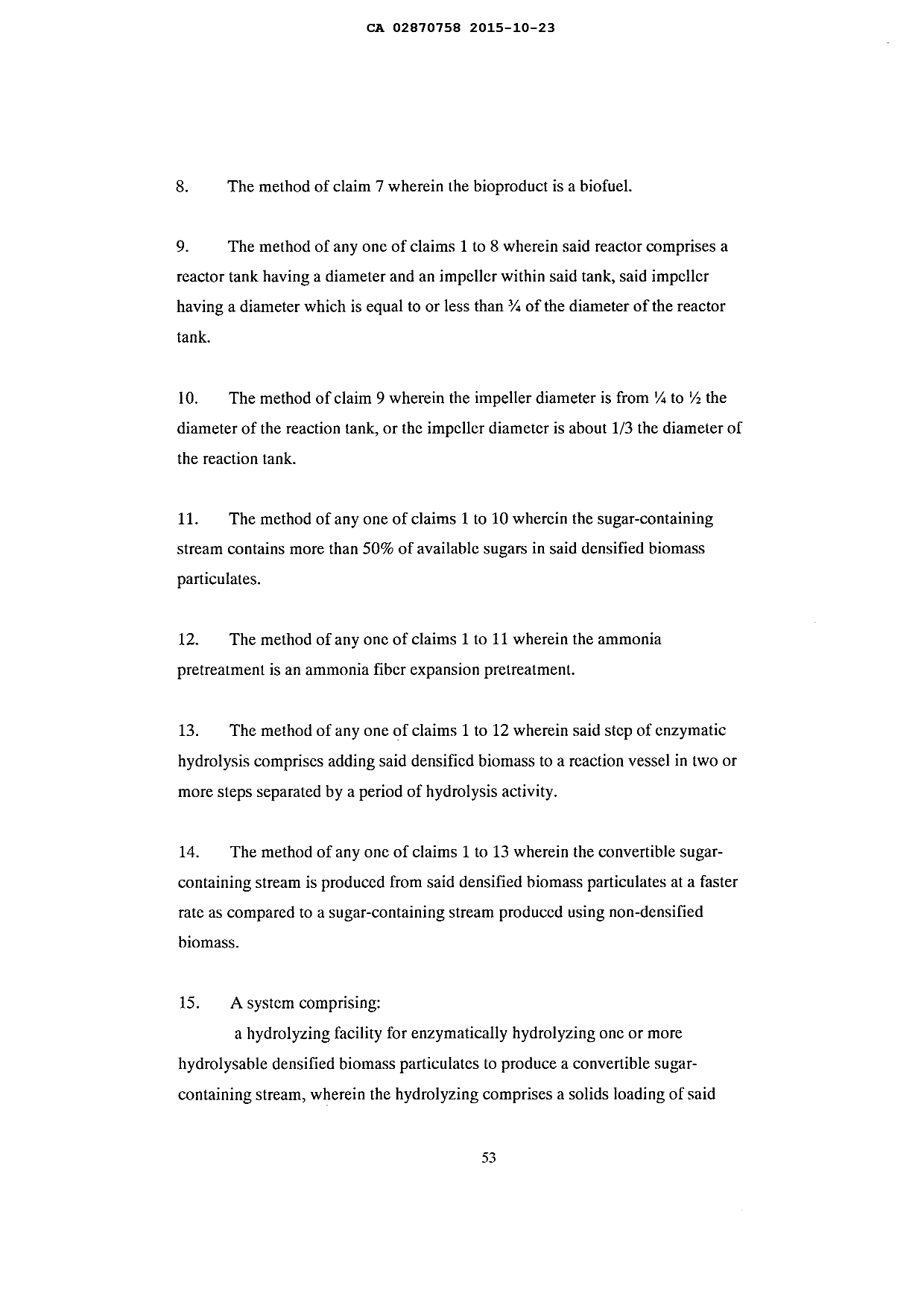 Document de brevet canadien 2870758. Revendications 20141223. Image 2 de 5