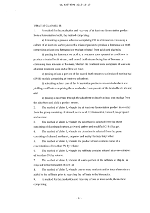 Document de brevet canadien 2873791. Revendications 20151217. Image 1 de 3