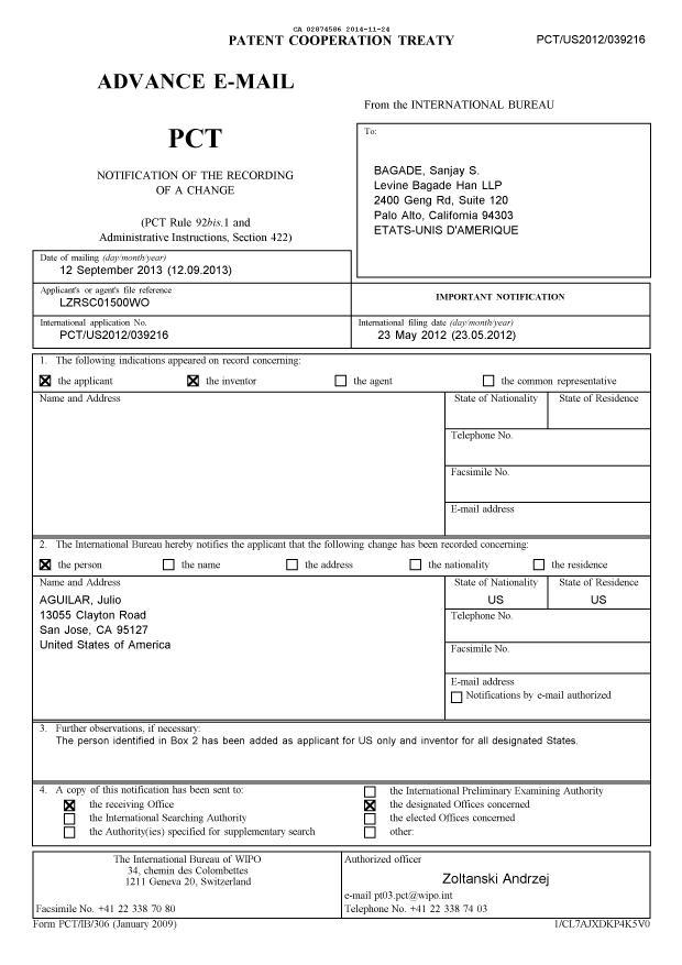 Document de brevet canadien 2874586. PCT 20141124. Image 1 de 12