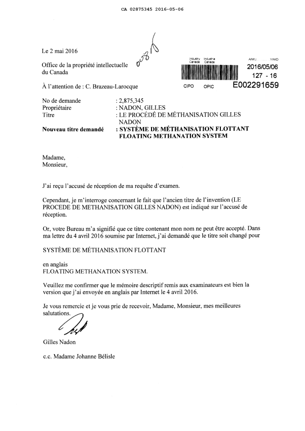 Canadian Patent Document 2875345. Prosecution-Amendment 20151206. Image 1 of 1