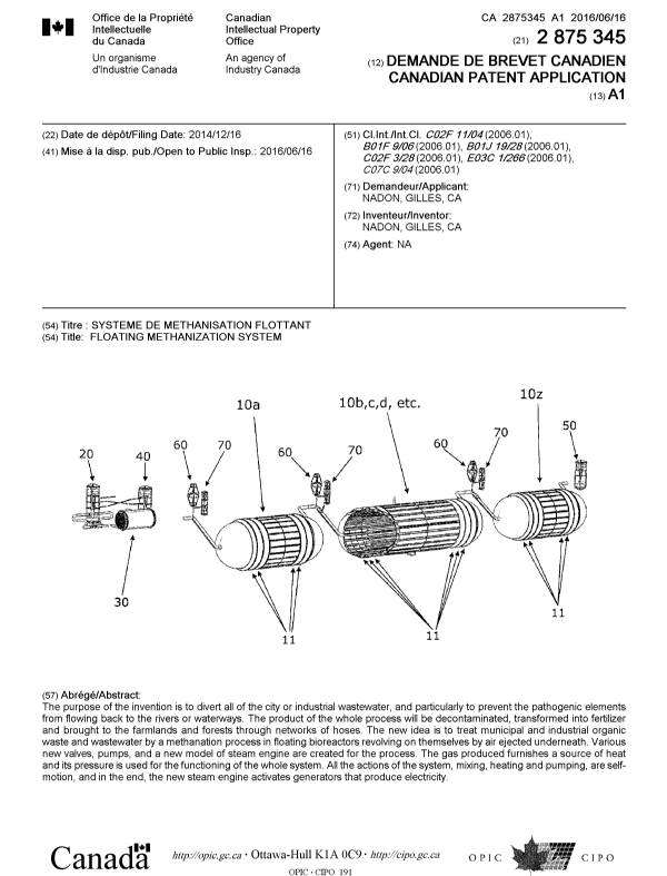 Document de brevet canadien 2875345. Page couverture 20151227. Image 1 de 1