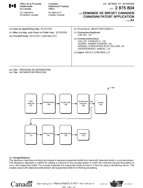 Document de brevet canadien 2875804. Page couverture 20141209. Image 1 de 1
