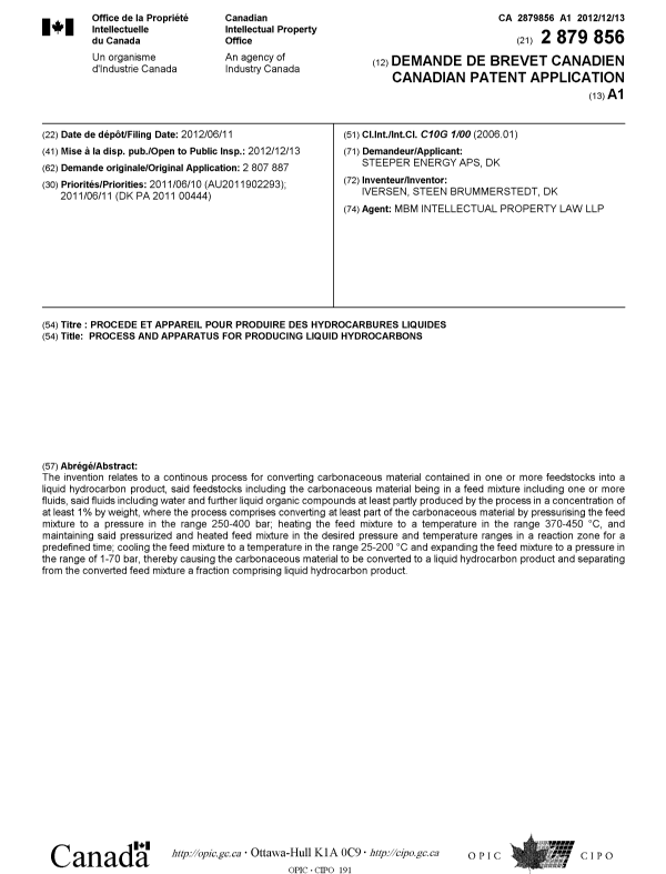 Document de brevet canadien 2879856. Page couverture 20141226. Image 1 de 1