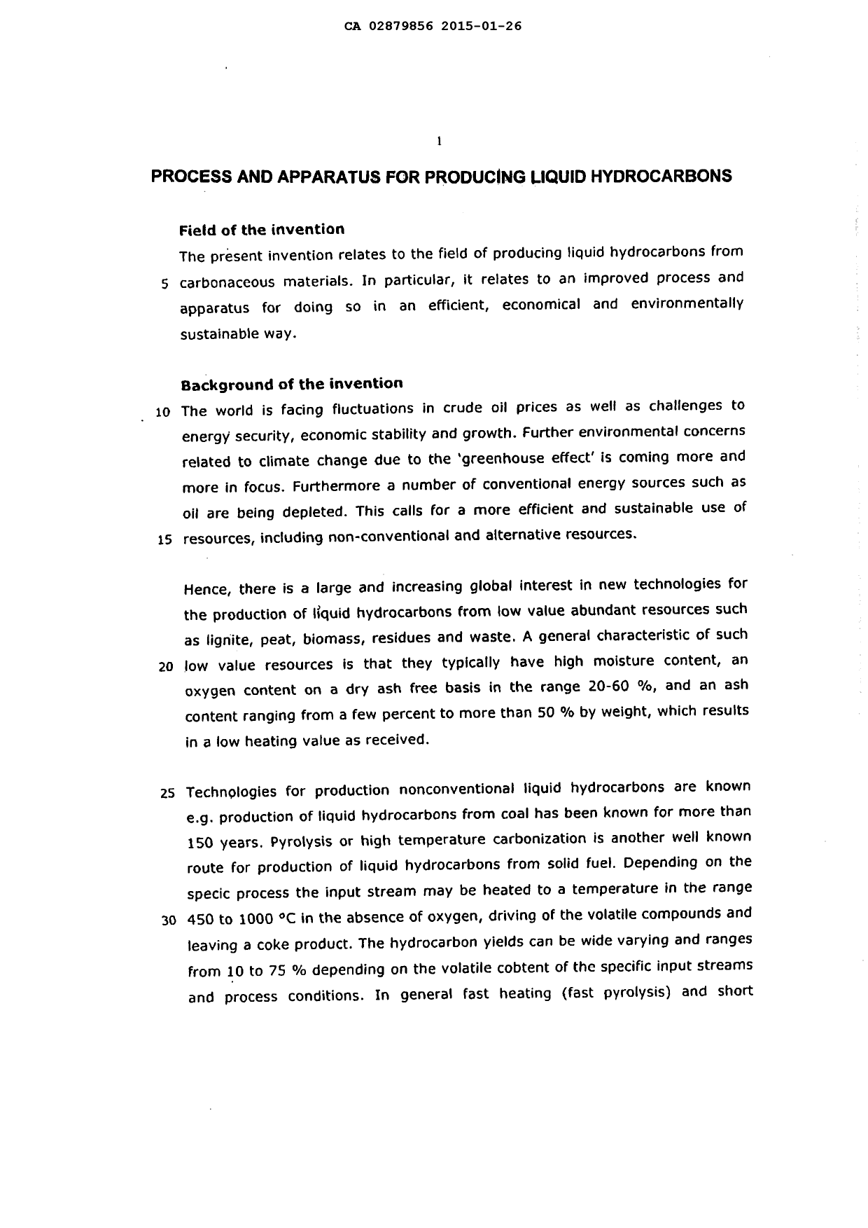Canadian Patent Document 2879856. Description 20141226. Image 1 of 85