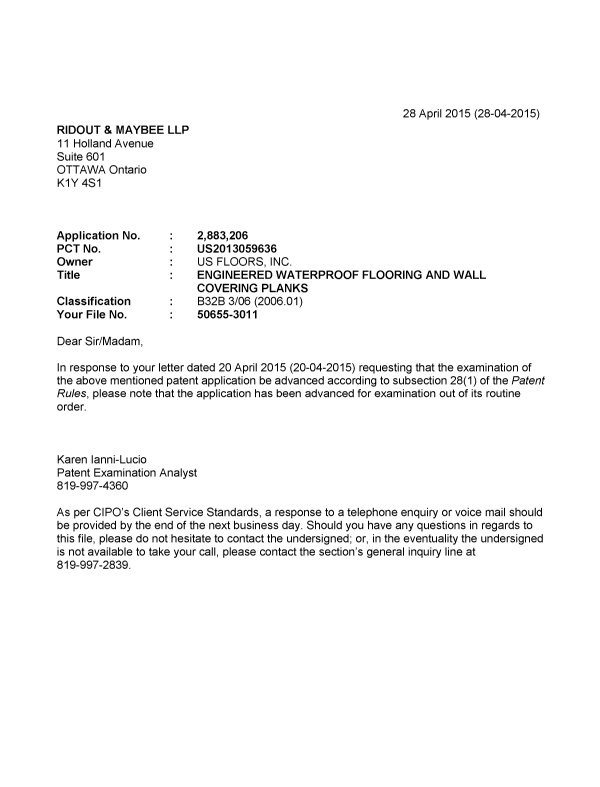 Document de brevet canadien 2883206. Poursuite-Amendment 20141228. Image 1 de 1