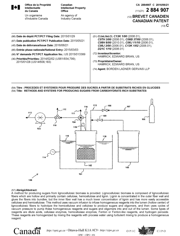 Document de brevet canadien 2884907. Page couverture 20151204. Image 1 de 1