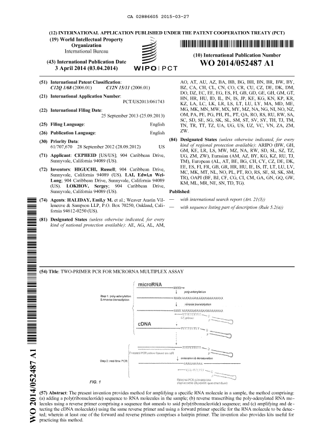 Document de brevet canadien 2886605. Abr%C3%A9g%C3%A9 20141227. Image 1 de 1
