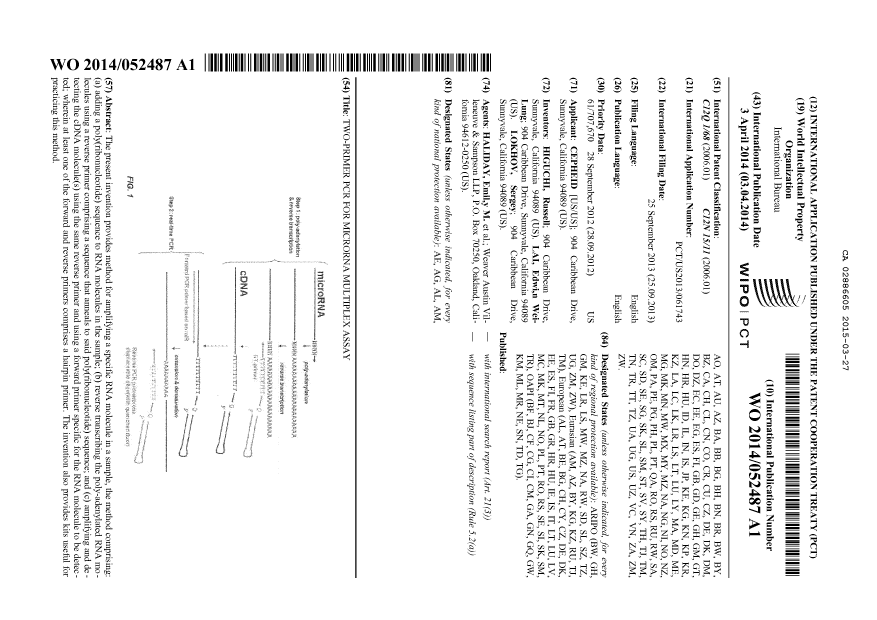 Document de brevet canadien 2886605. Abrégé 20141227. Image 1 de 1
