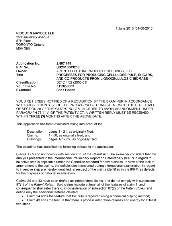 Document de brevet canadien 2887149. Poursuite-Amendment 20141201. Image 1 de 3