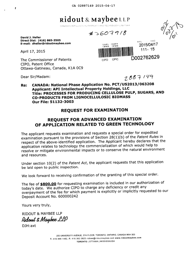 Document de brevet canadien 2887149. Poursuite-Amendment 20141217. Image 1 de 1