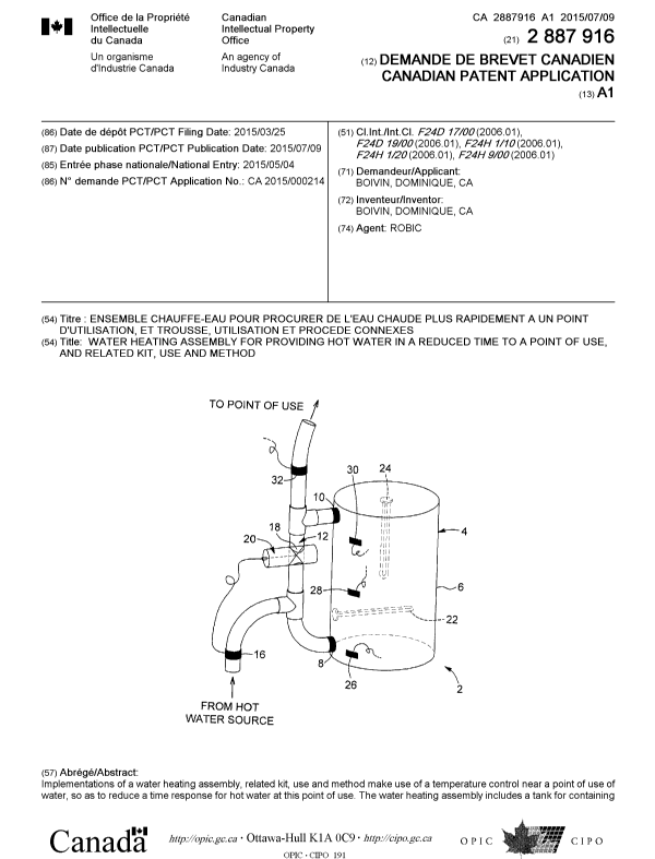 Document de brevet canadien 2887916. Page couverture 20141229. Image 1 de 2
