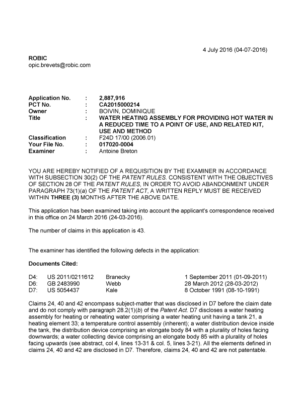Document de brevet canadien 2887916. Poursuite-Amendment 20151204. Image 1 de 5