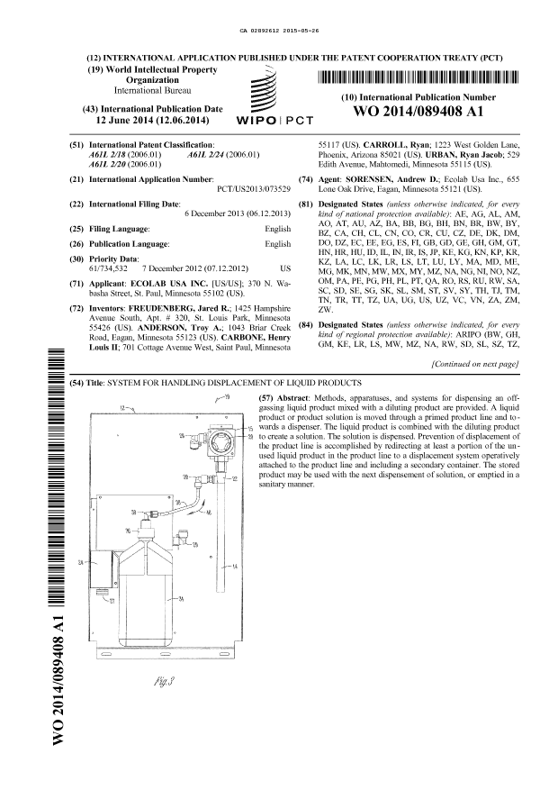 Document de brevet canadien 2892612. Abrégé 20150526. Image 1 de 2