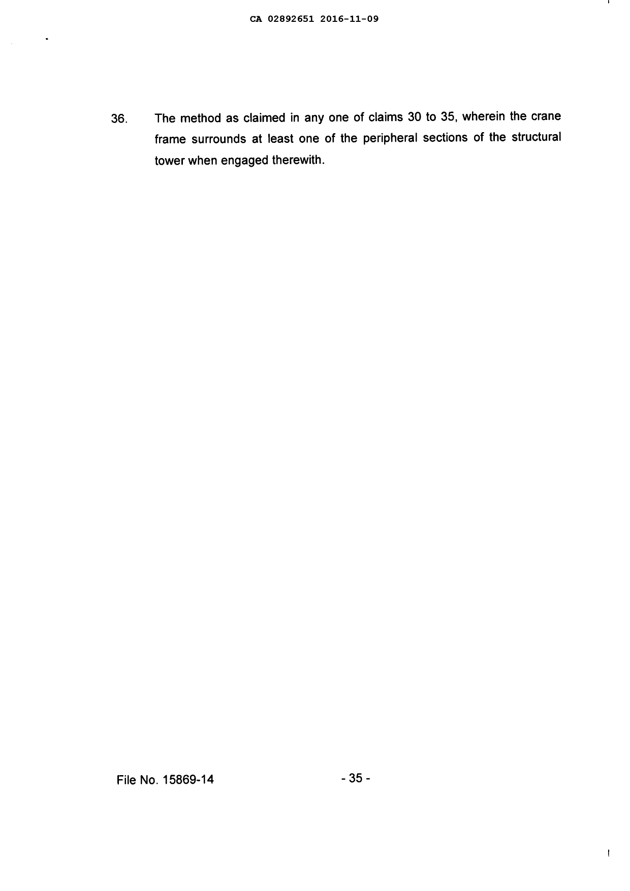 Document de brevet canadien 2892651. Revendications 20151209. Image 9 de 9
