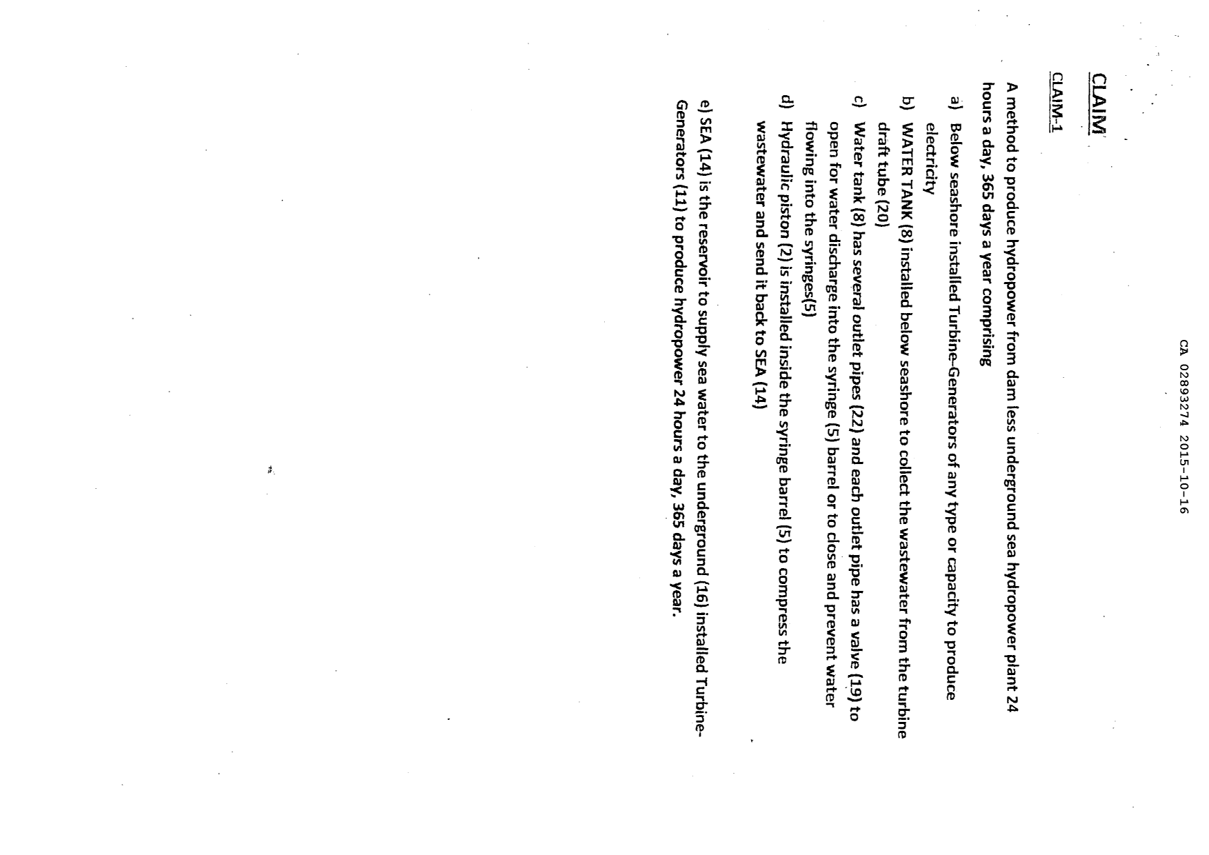 Document de brevet canadien 2893274. Revendications 20141216. Image 1 de 1