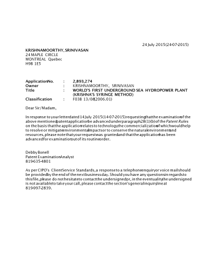 Document de brevet canadien 2893274. Poursuite-Amendment 20141224. Image 1 de 1