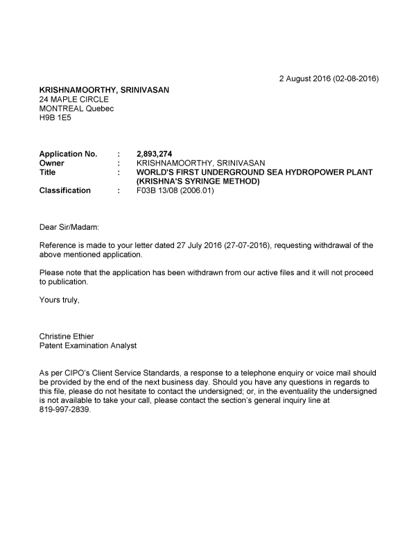 Canadian Patent Document 2893274. Correspondence 20151202. Image 1 of 1