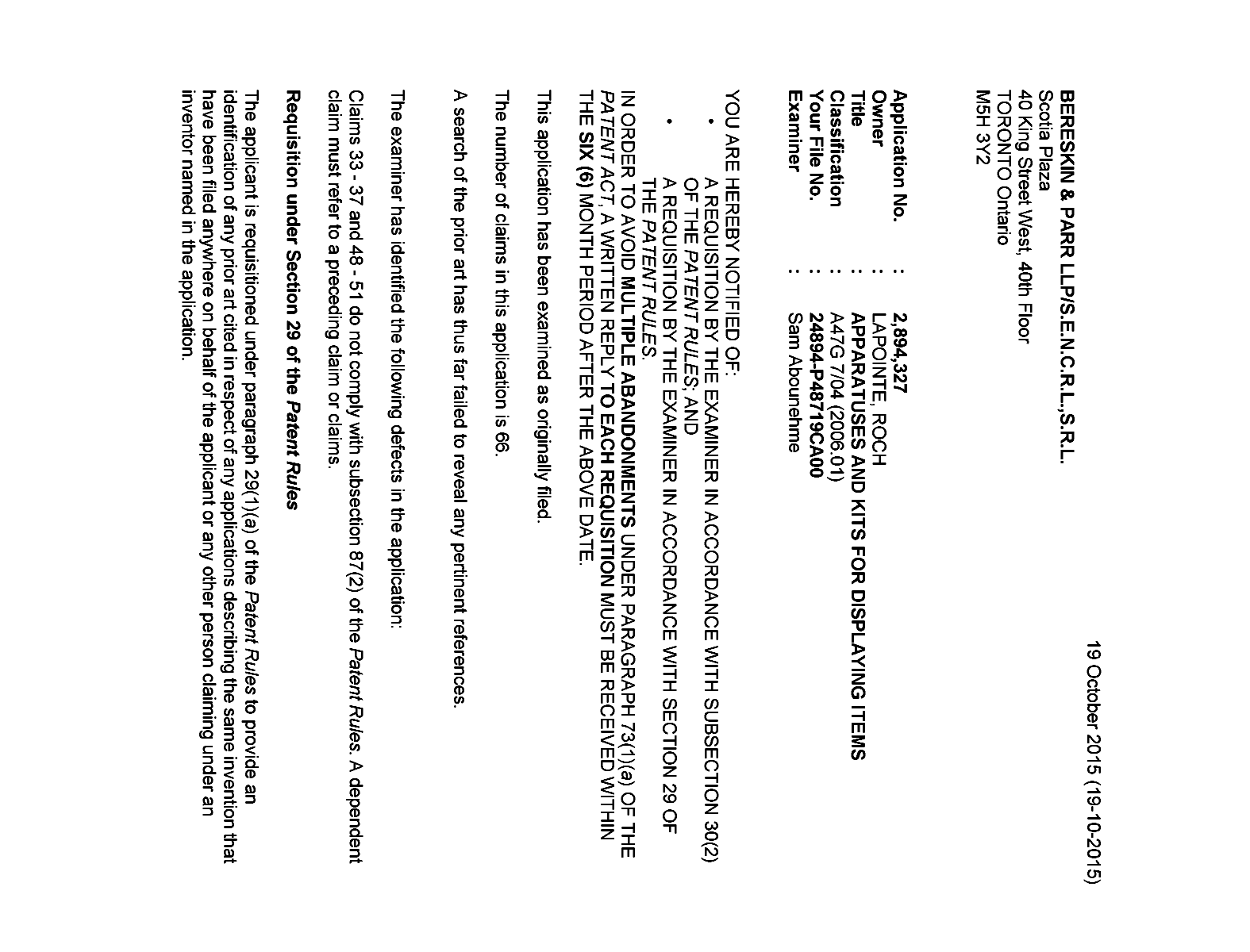 Document de brevet canadien 2894327. Poursuite-Amendment 20141219. Image 1 de 3