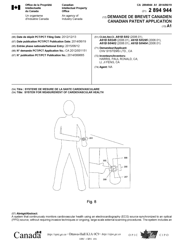 Canadian Patent Document 2894944. Cover Page 20150803. Image 1 of 2