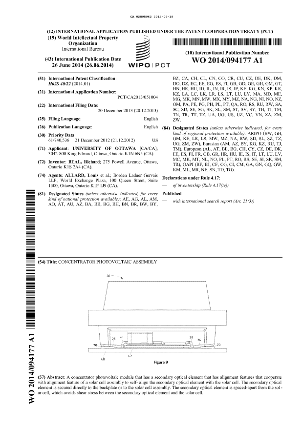 Document de brevet canadien 2895962. Abrégé 20150619. Image 1 de 1