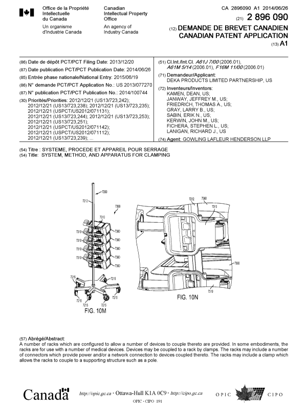 Document de brevet canadien 2896090. Page couverture 20150731. Image 1 de 2