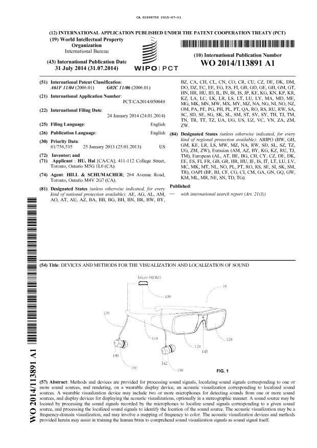 Document de brevet canadien 2898750. Abrégé 20150721. Image 1 de 1