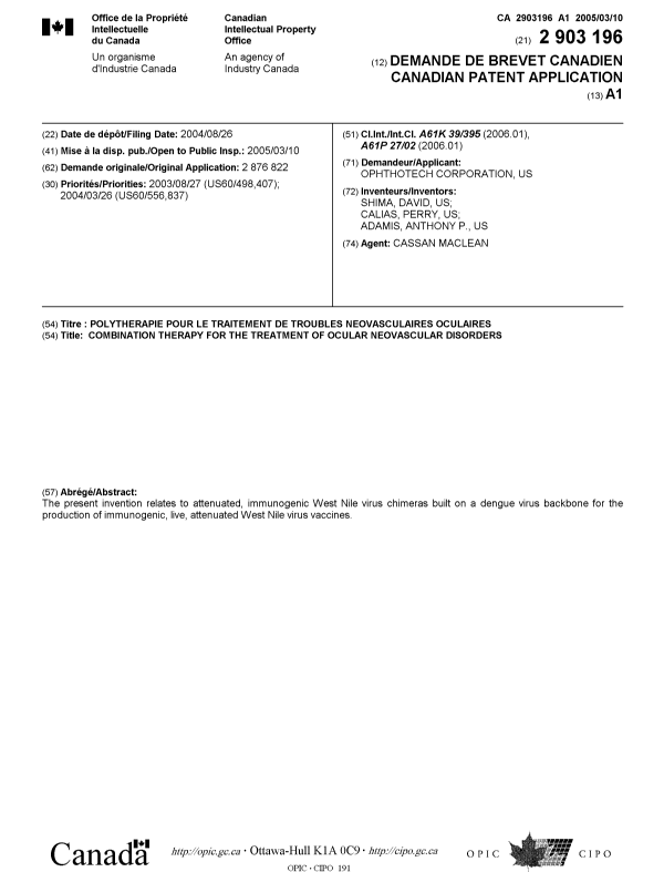 Canadian Patent Document 2903196. Cover Page 20141229. Image 1 of 1