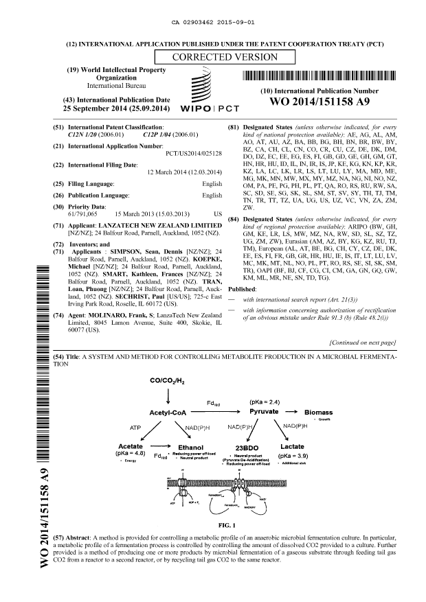 Document de brevet canadien 2903462. Abrégé 20141201. Image 1 de 2
