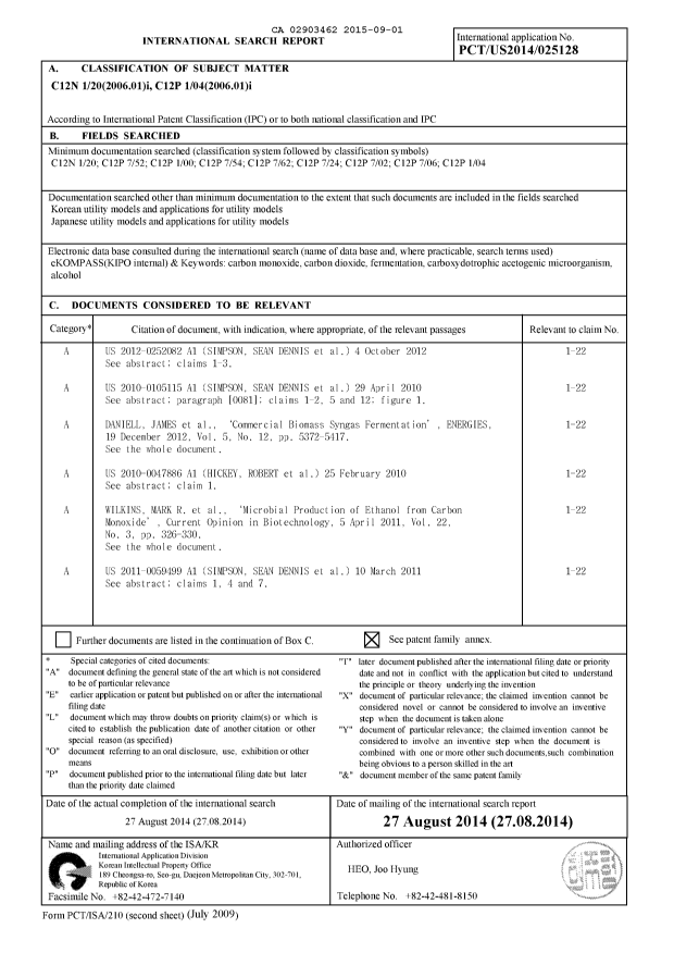 Document de brevet canadien 2903462. PCT 20141201. Image 1 de 2