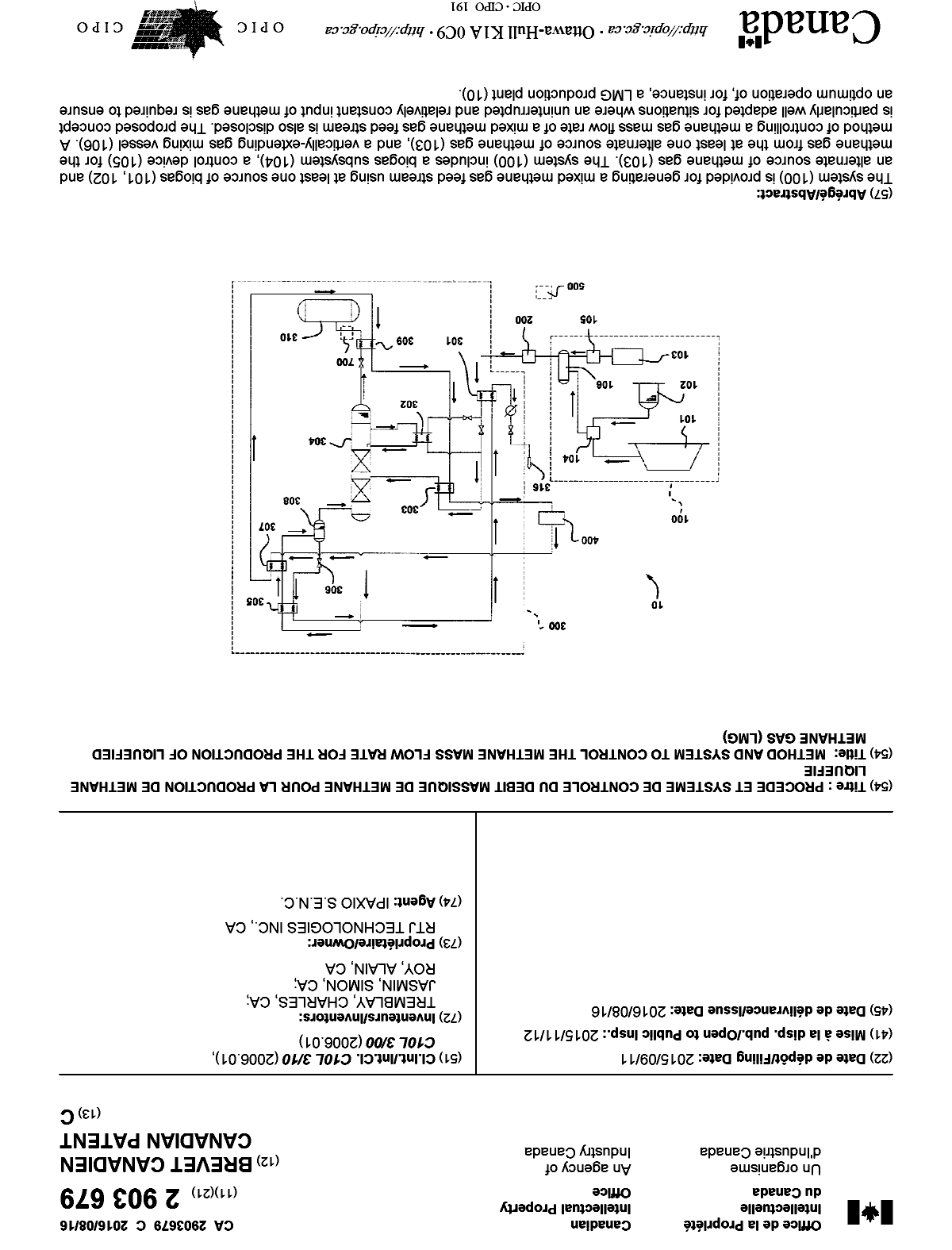 Canadian Patent Document 2903679. Cover Page 20151213. Image 1 of 1