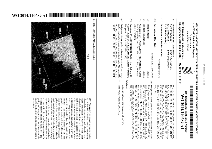 Document de brevet canadien 2905551. Abrégé 20141211. Image 1 de 1