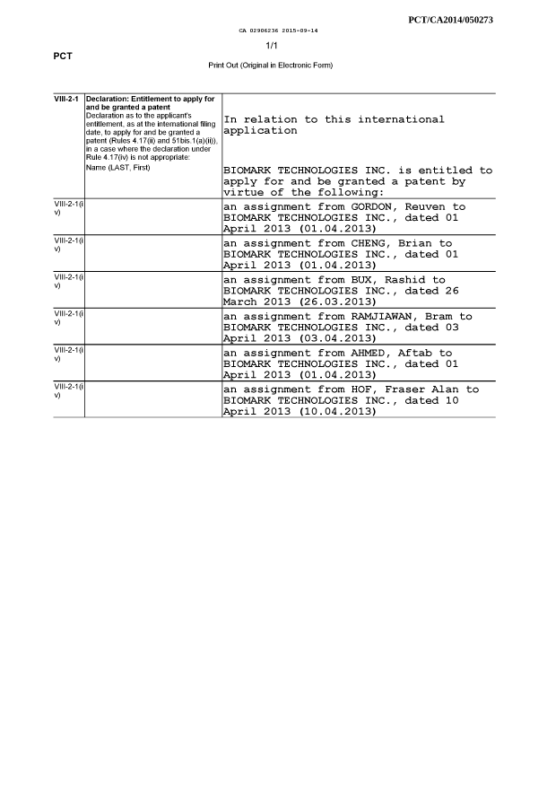 Canadian Patent Document 2906236. Declaration 20150914. Image 3 of 3