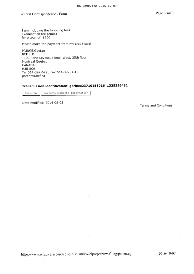 Document de brevet canadien 2907472. Correspondance 20151207. Image 4 de 4