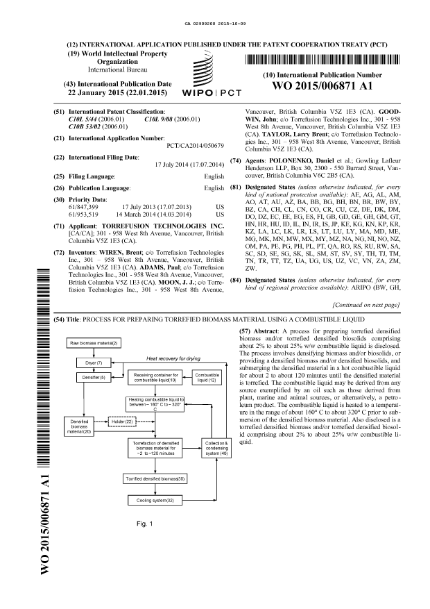 Document de brevet canadien 2909200. Abrégé 20141209. Image 1 de 2