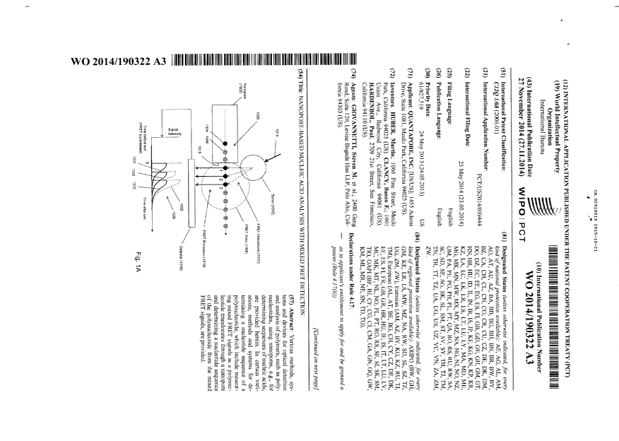 Canadian Patent Document 2910019. Patent Cooperation Treaty (PCT) 20151021. Image 1 of 2