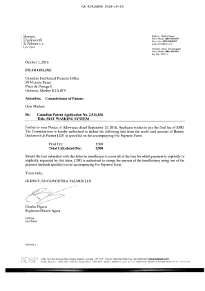 Document de brevet canadien 2911836. Correspondance 20151203. Image 2 de 2