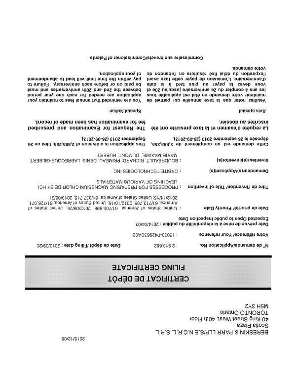 Canadian Patent Document 2913682. Correspondence 20141208. Image 1 of 1