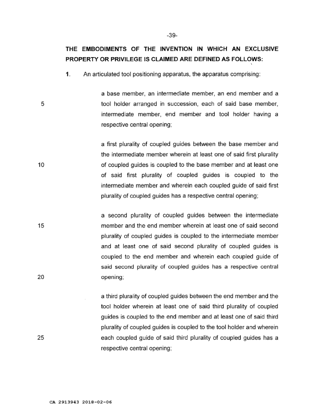Document de brevet canadien 2913943. Revendications 20180206. Image 1 de 13