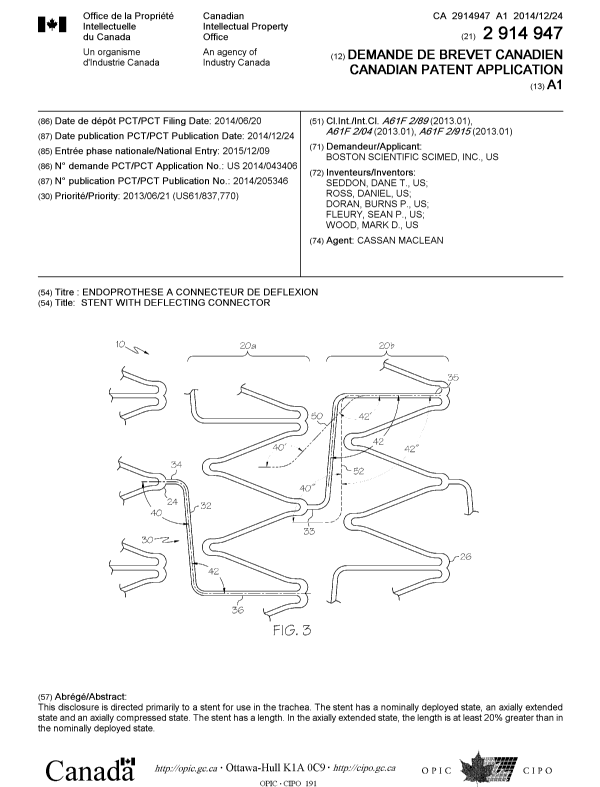 Canadian Patent Document 2914947. Cover Page 20151215. Image 1 of 1