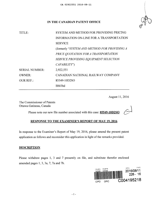 Canadian Patent Document 2922551. Prosecution-Amendment 20151211. Image 1 of 34