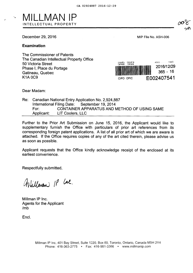 Canadian Patent Document 2924887. Prosecution-Amendment 20151229. Image 1 of 1