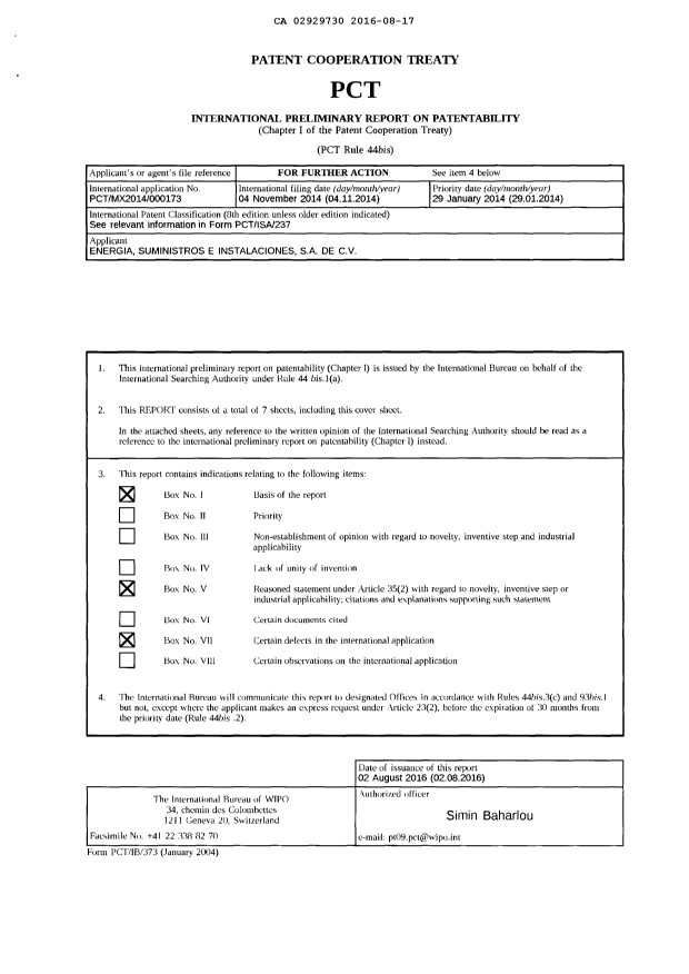 Document de brevet canadien 2929730. PCT 20151217. Image 1 de 7