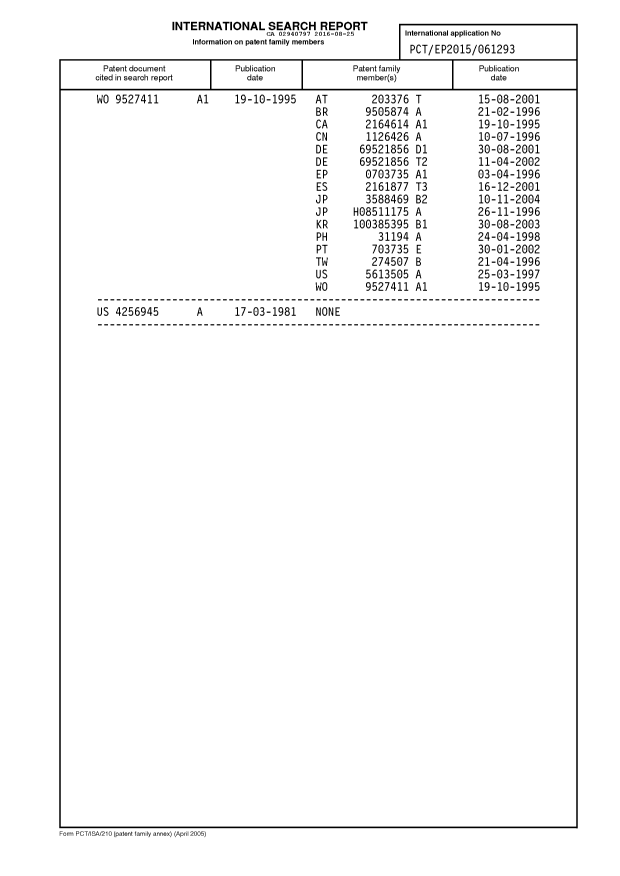 Document de brevet canadien 2940797. Rapport de recherche internationale 20160825. Image 2 de 2
